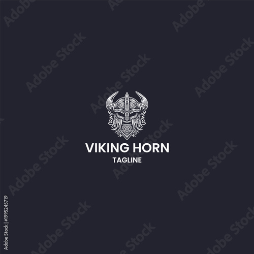 Viking horn logo template vector illustration design