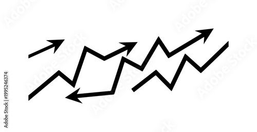 Volatile Stock Market Trend Vector Illustration