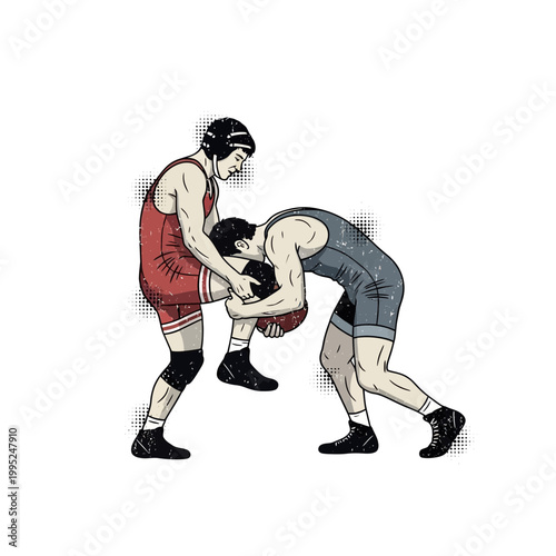 Wrestlers in Action