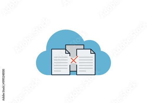 Cloud storage data security breach concept.