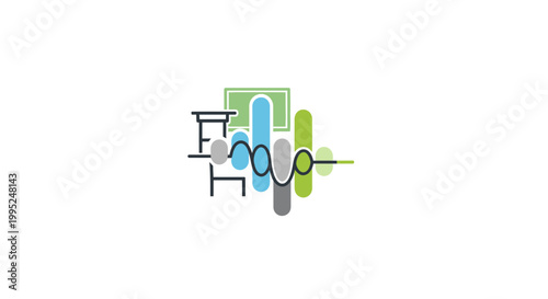 Colorful abstract graphic design elements.