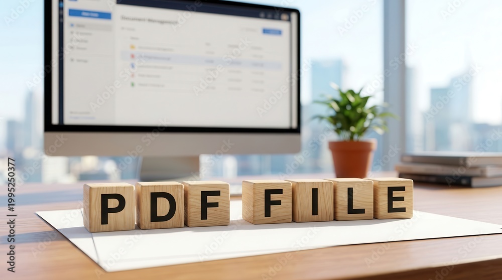 Fototapeta premium Paperless transfer and PDF file management for downloading, exporting, and document sharing.