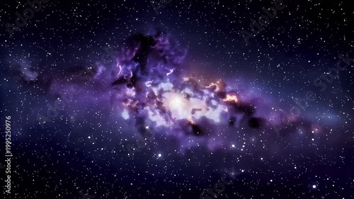 Vast Cosmic Nebula with Stars and Galaxies in Deep Space.