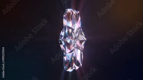 Mesmerizing Diamond Kaleidoscope with Radiant Light Rays and Shimmering Facets.