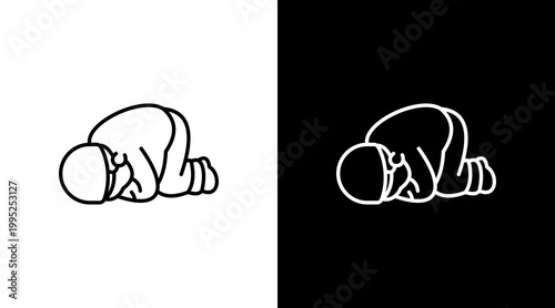 Prostration Icon Set Multiple Style Collection