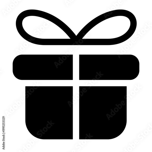 Gift Box Solid Icon, Present Surprise Symbol, Holiday Celebration Party Package Vector Sign