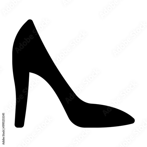 High Heels Solid Icon, Fashion Stiletto Symbol, Elegant Women Footwear Style Vector Sign