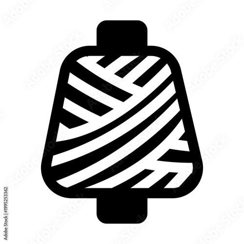 Knitting Yarn Solid Icon, Craft Wool Symbol, Handmade Hobby Textile Vector Sign