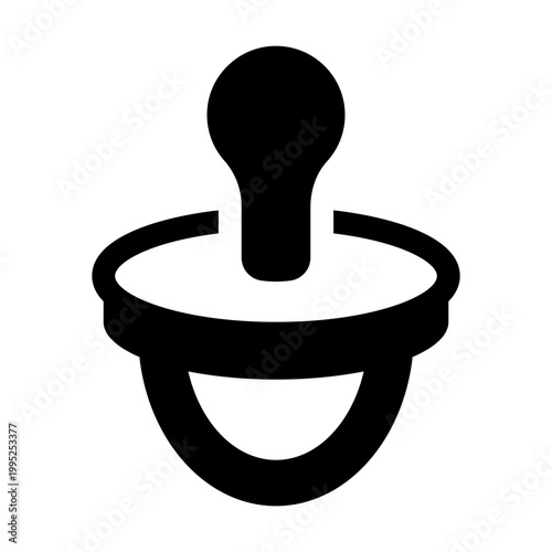 Baby Pacifier Solid Icon, Infant Dummy Symbol, Soothing Tool Sign, Newborn Care Pictogram