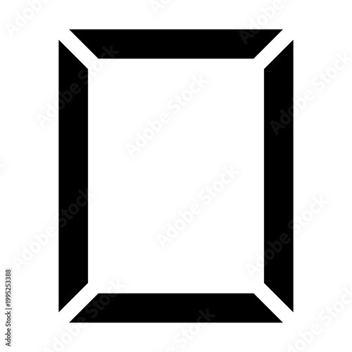 Black Photo Frame Solid Icon, Picture Border Symbol, Image Placeholder Sign, Gallery Frame Pictogram