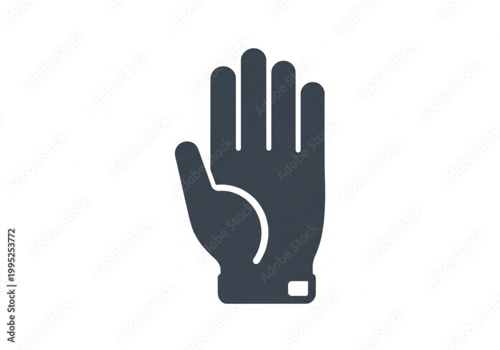 Obraz premium Minimalist Protective Glove Icon Hand Symbol for Work and Safety Protection