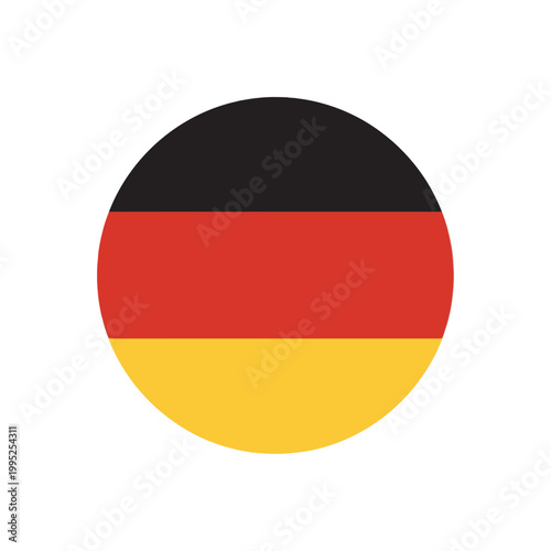 Free Download Round Germany Flag Icon Minimalist Vector Design for Government Website Apps and European Cultural Heritage Representation - GFXLoad