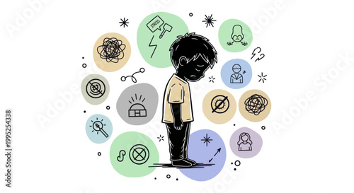 Child with autism spectrum disorder experiencing sensory overload.