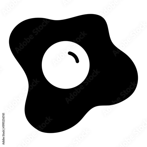 fried egg glyph icon. sunny side up egg cook. breakfast and brunch meal. food and kitchen