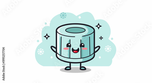 Cute Cartoon Cup Character Standing Cheerfully.