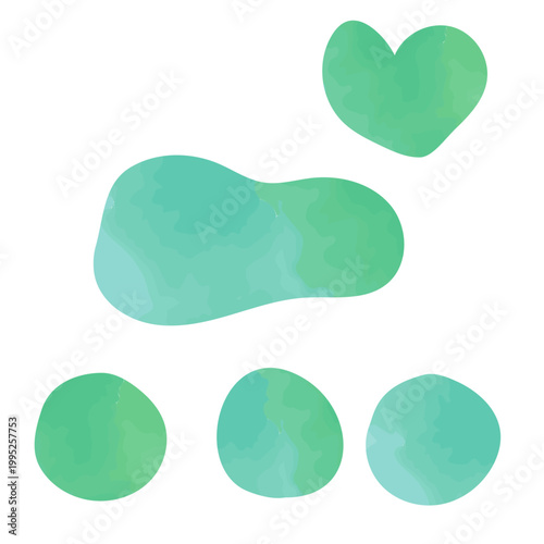 シンプルな水彩風の緑がきれいな背景イラスト素材