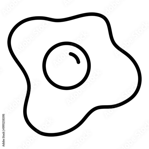 fried egg outline icon. sunny side up egg cook. breakfast and brunch meal. food and kitchen