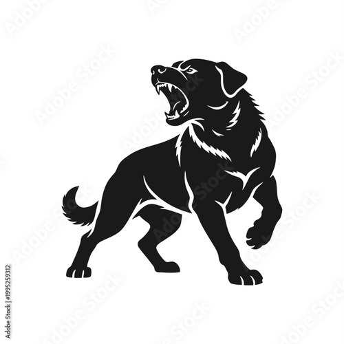 vector illustration of  shepherd  angry guard dog 