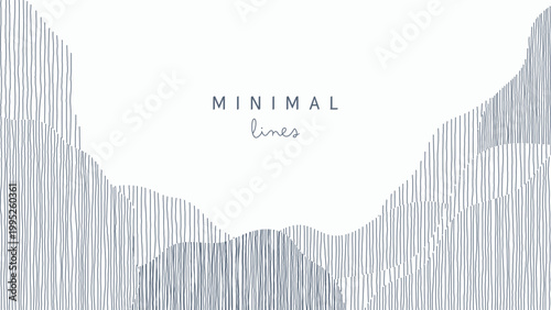 Minimalist abstract background features layers of vertical gray lines on a off-white background