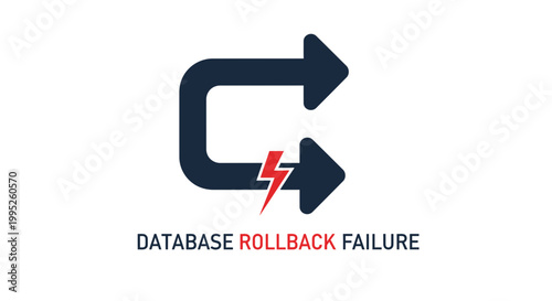 Database rollback failure error icon.