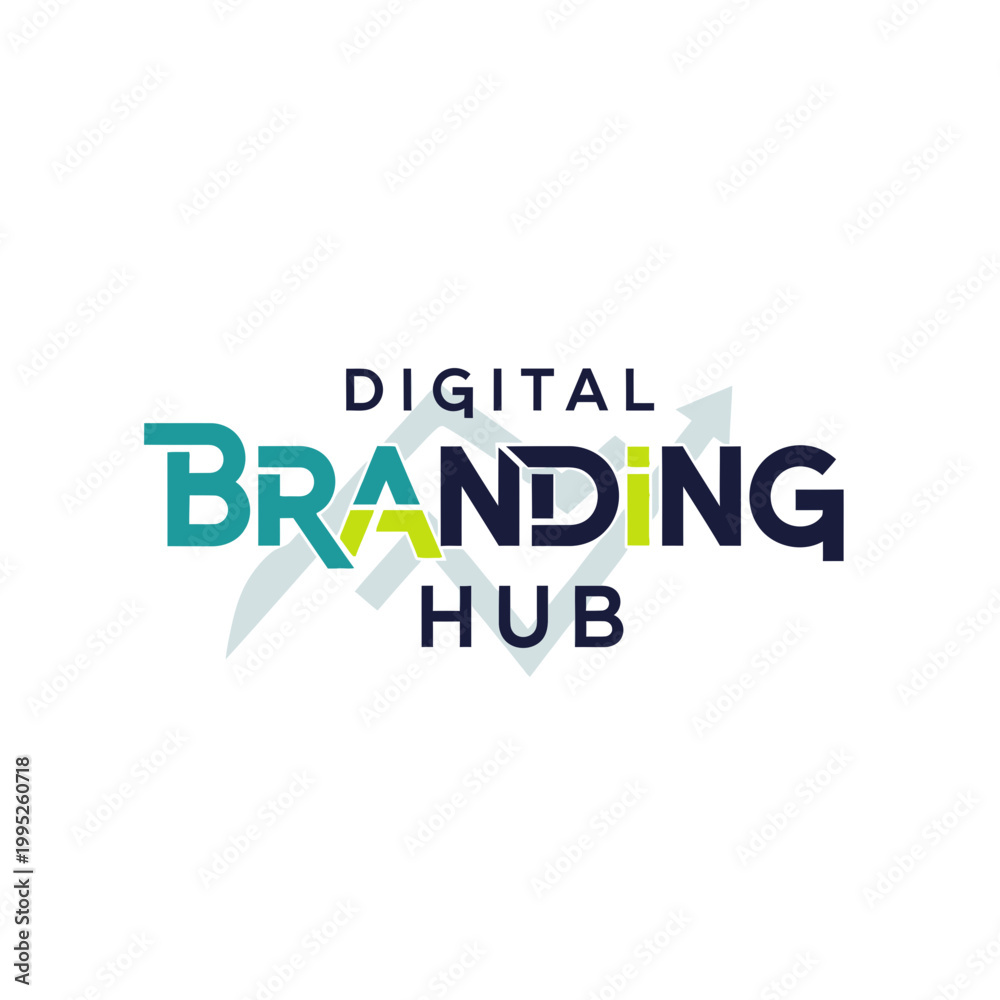 Fototapeta premium Digital branding hub logo design.
