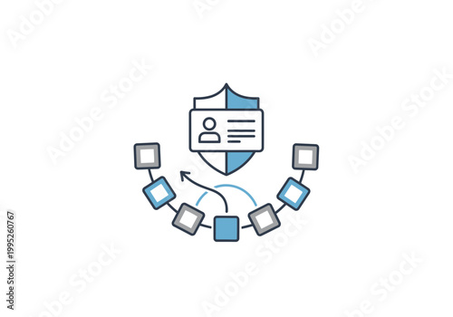 Digital Identity Security Shield Icon.