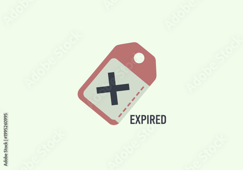 Expired tag label icon symbol.