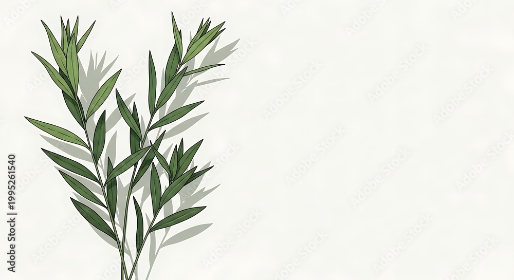 Obraz premium Green leaves on white background.