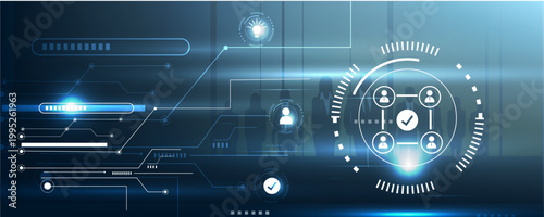 Team Validation Icon with Performance Verification and Workforce Assessment System