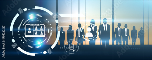 Online Meeting Icon with Smart Virtual Communication and Collaboration System