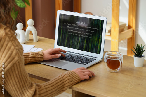 Female writer editing manus...