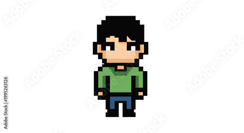 Pixel Art Boy Character.