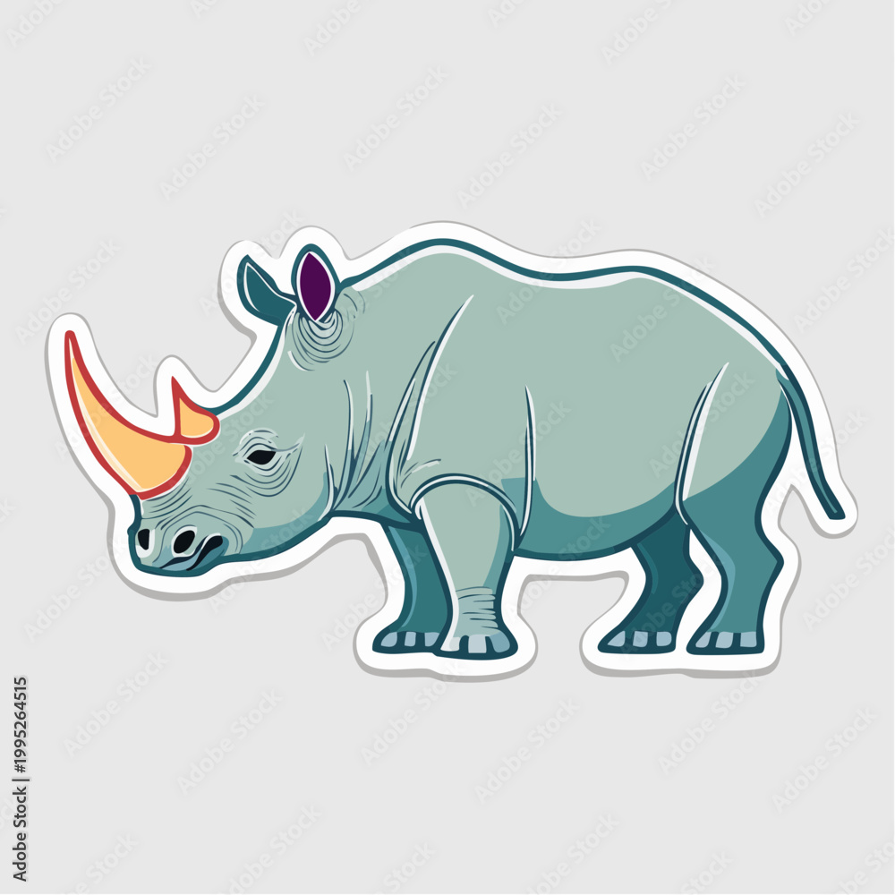 Fototapeta premium Stylized Illustration of a Rhinoceros