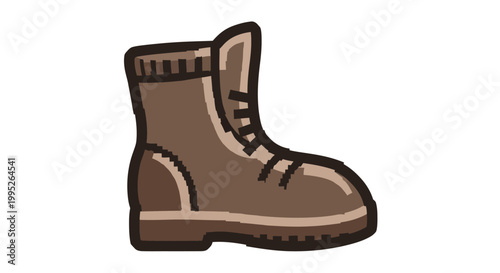 Brown Leather Ankle Boot.