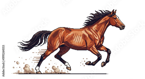 Brown Horse Running Fast.