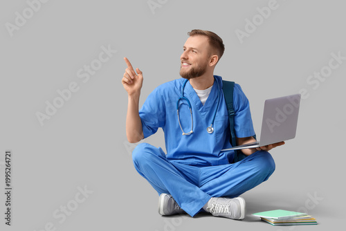 Handsome medical intern wit...
