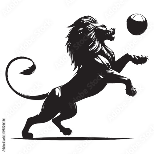 Majestic Lion Silhouette in Golden Sunset Wild African Savannah King of Jungle Powerful Predator Elegant Outline Nature Wildlife Art Minimalist Design Black Shadow Roaring Strength Courage Beauty.