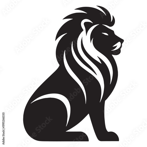 Majestic Lion Silhouette in Golden Sunset Wild African Savannah King of Jungle Powerful Predator Elegant Outline Nature Wildlife Art Minimalist Design Black Shadow Roaring Strength Courage Beauty.