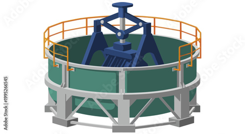 Foto Industrial Mixing Tank with Agitator Mechanism.