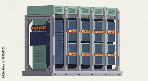 Modern Industrial Battery Energy Storage System Unit.