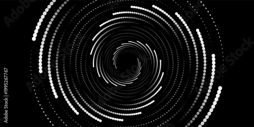 Abstract background with concentric circles in black and white colors. Radiating lines. Vector Illustration.eps,10