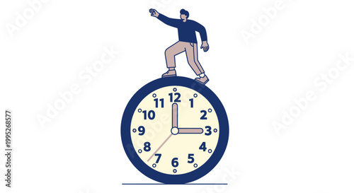 Man on a clock.