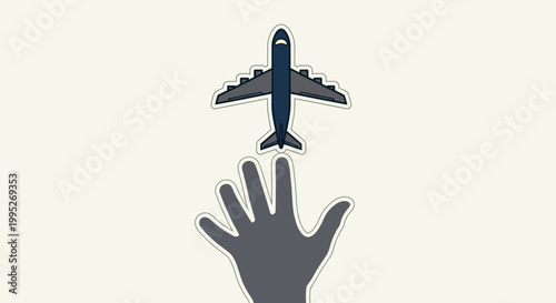 Hand stopping an airplane.