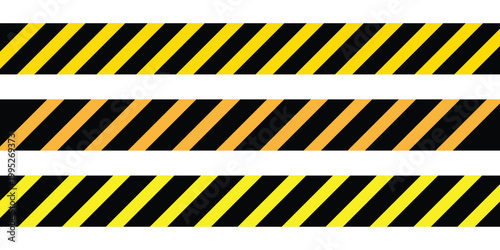 Billede på lærred Black and yellow diagonal hazard warning stripes for construction safety