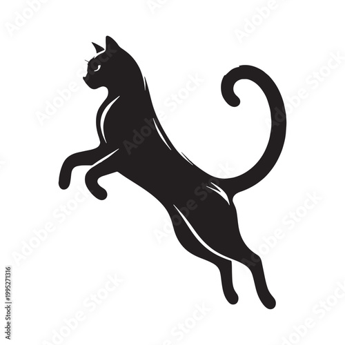Elegant Cat Silhouette Graceful Feline Shadow Minimalist Black Outline Cute Kitty Shape Mysterious Night Cat Artistic Design Pet Lover Aesthetic Calm Quiet Animal Icon Smooth Curves Modern Style.