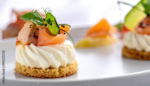 Delicious Smoked Salmon Canap?s with Cream Cheese.