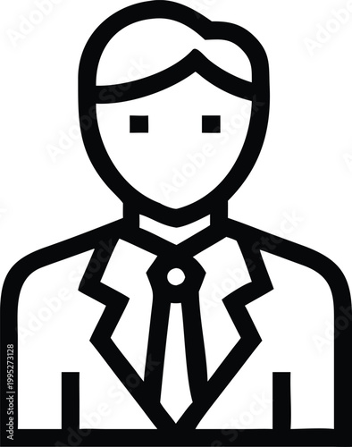 Professional Businessman Icon Representing Corporate Leadership and Executive Roles in Finance