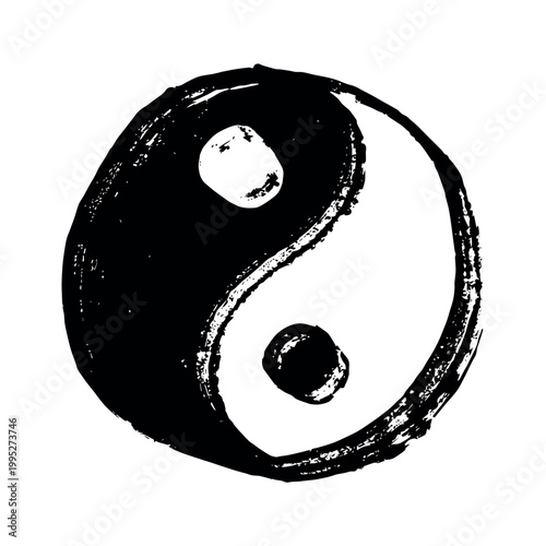 Hand drawn yin yang symbol Zen and Tao Harmony and balance Black and white yin and yang sign Taichi, Taoism, Buddhism, Japan, Chinese, Asian, yoga, meditation, karma, peace, dualism