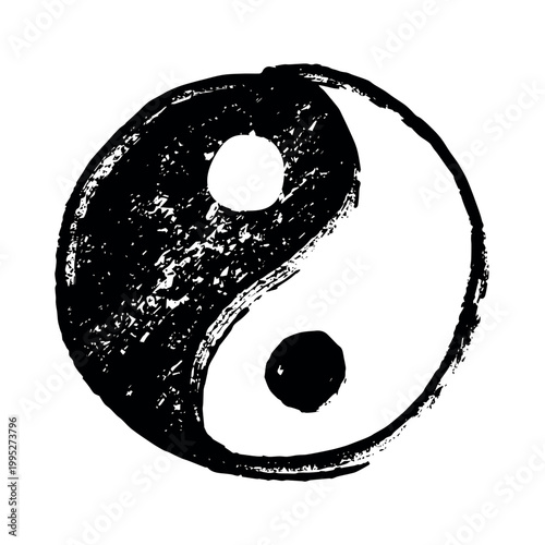 Hand drawn yin yang symbol Zen and Tao Harmony and balance Black and white yin and yang sign Taichi, Taoism, Buddhism, Japan, Chinese, Asian, yoga, meditation, karma, peace, dualism
