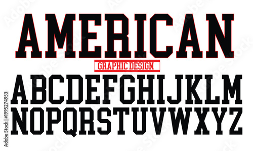 Varsity Red Outline Alphabet Letters Vector for Sports Team Apparel and Collegiate Branding
